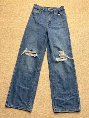 Levi's High Waisted Straight Distressed Women's Denim Jeans 24 Waist 29 Length